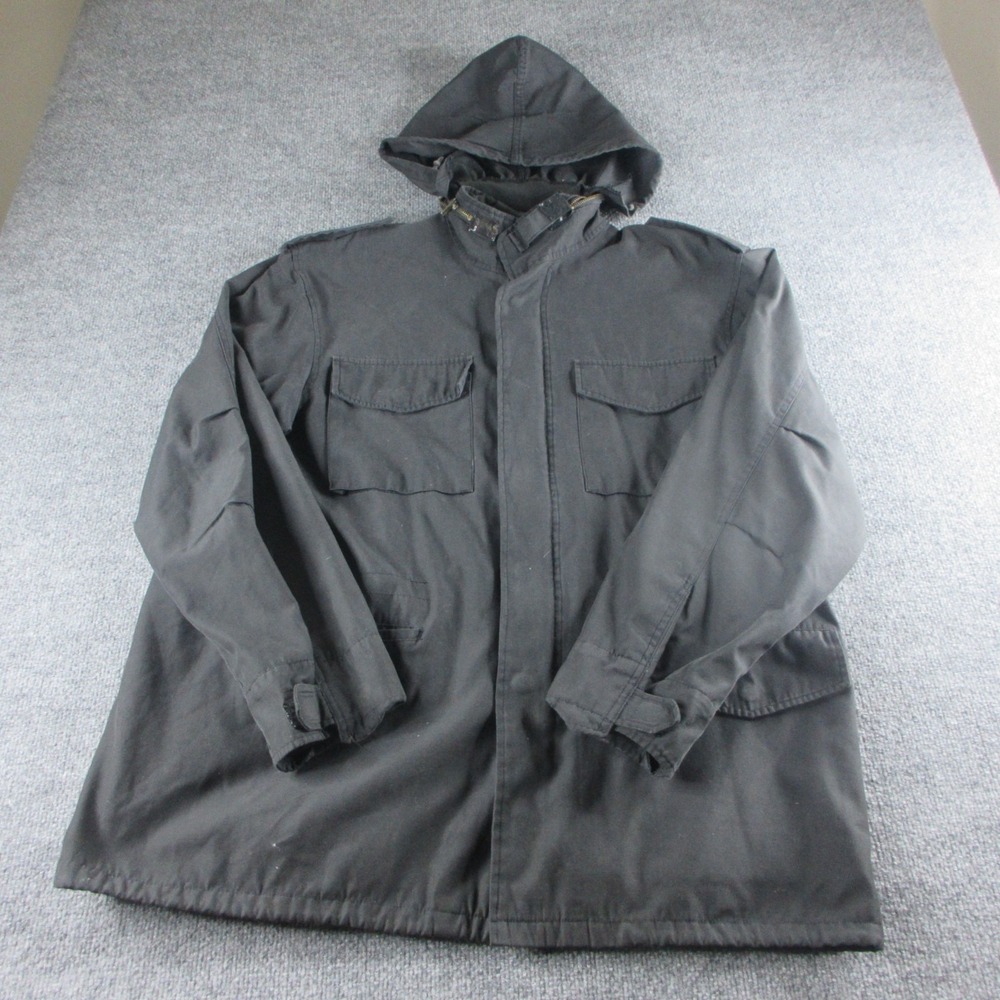 ROTHCO Ultra Force US Military Field Coat Mens L Black Detachable Lining Jacket‎